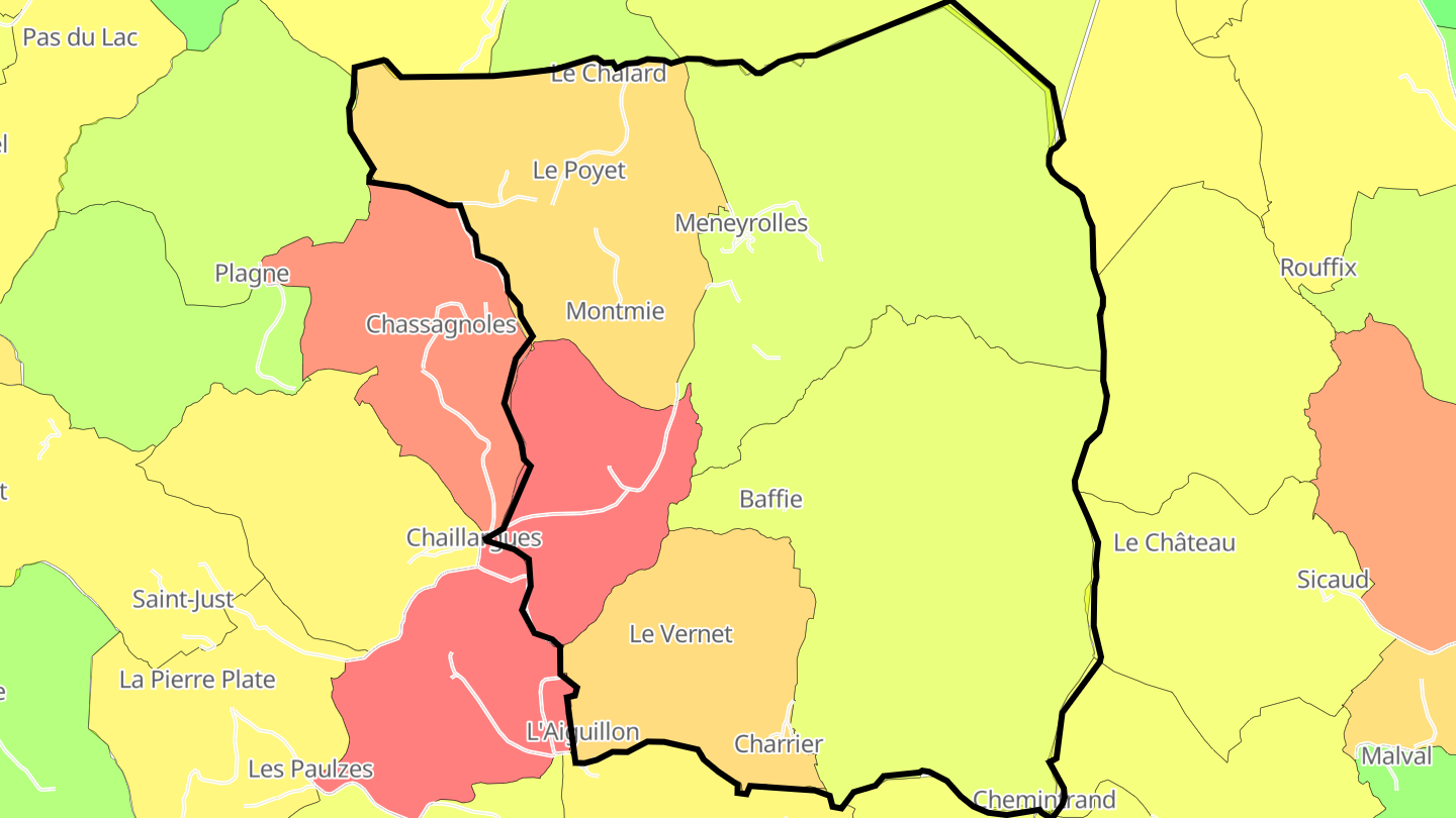 Carte des prix de l'immobilier Baffie