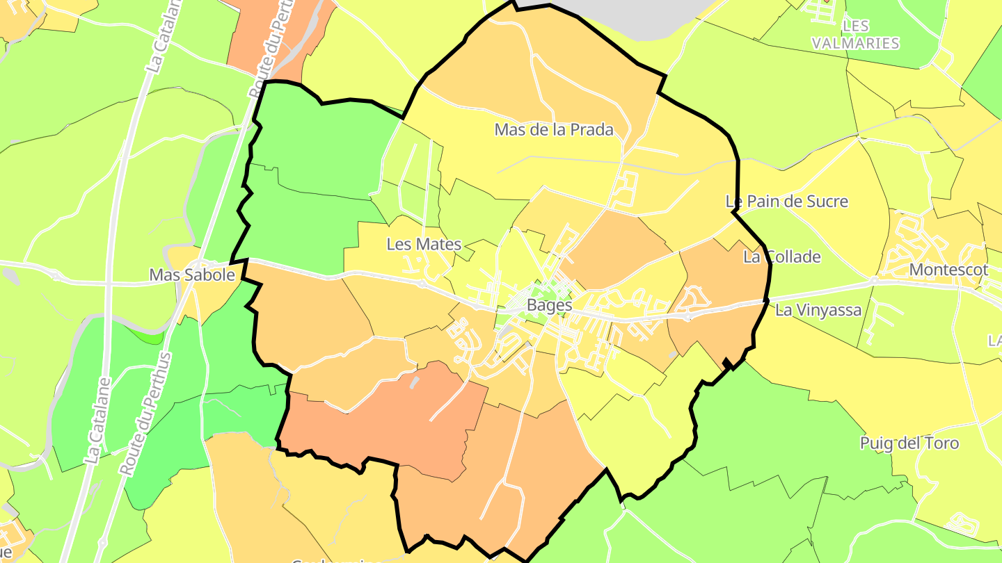 Carte des prix de l'immobilier Bages
