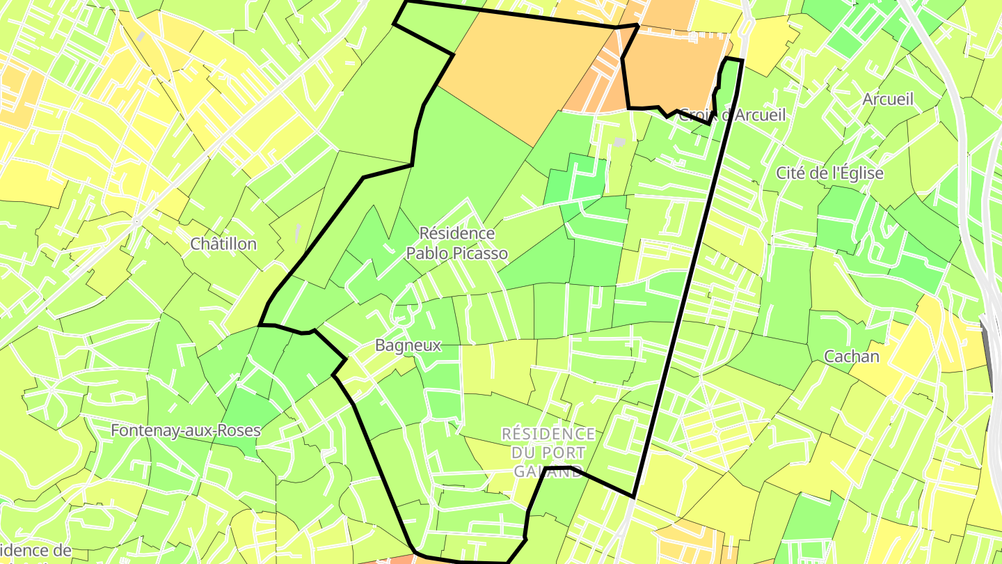 Carte des prix de l'immobilier Bagneux
