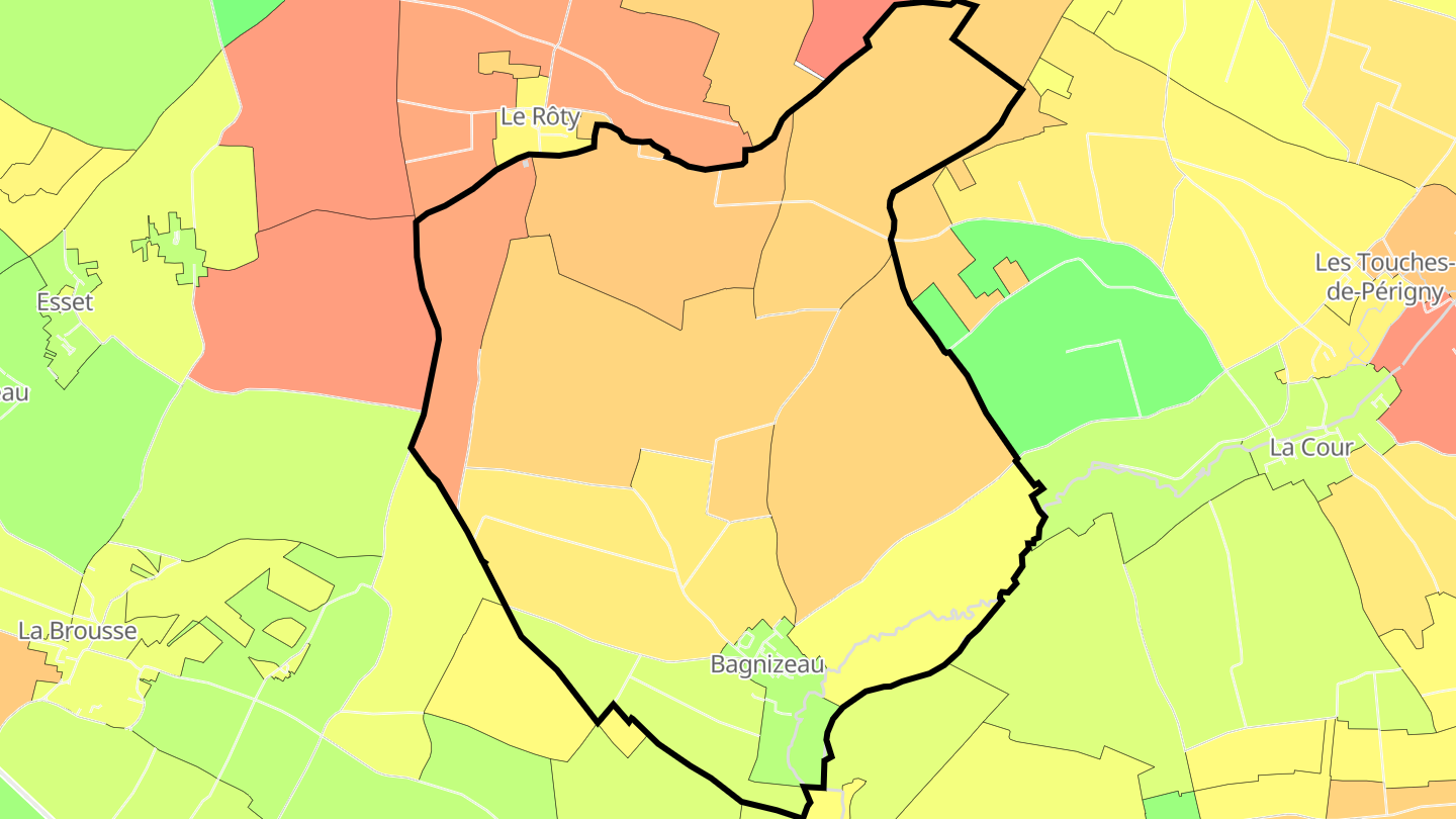 Carte des prix de l'immobilier Bagnizeau