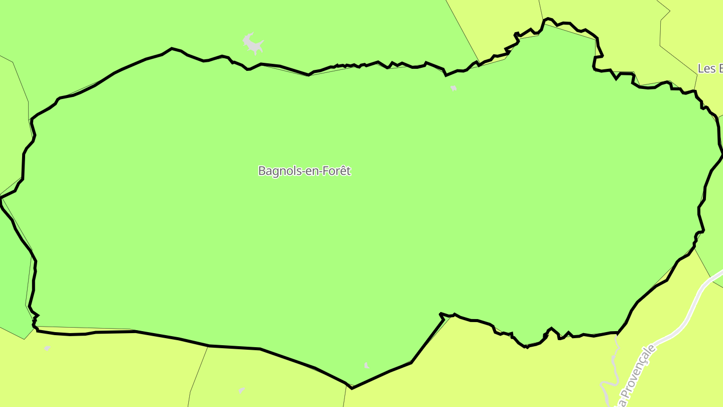 Carte des prix de l'immobilier Bagnols-en-Forêt