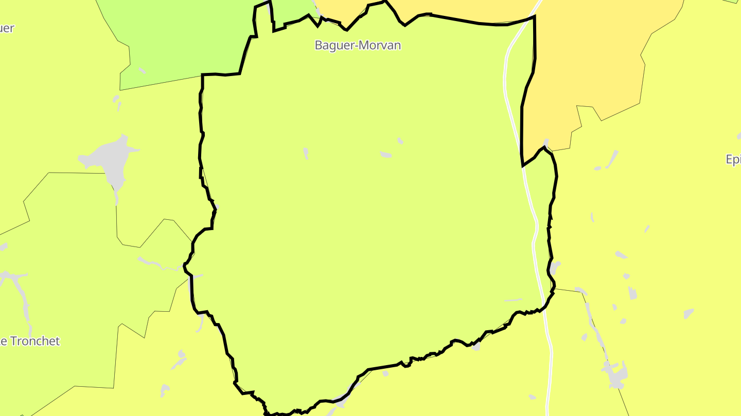 Carte des prix de l'immobilier Baguer-Morvan
