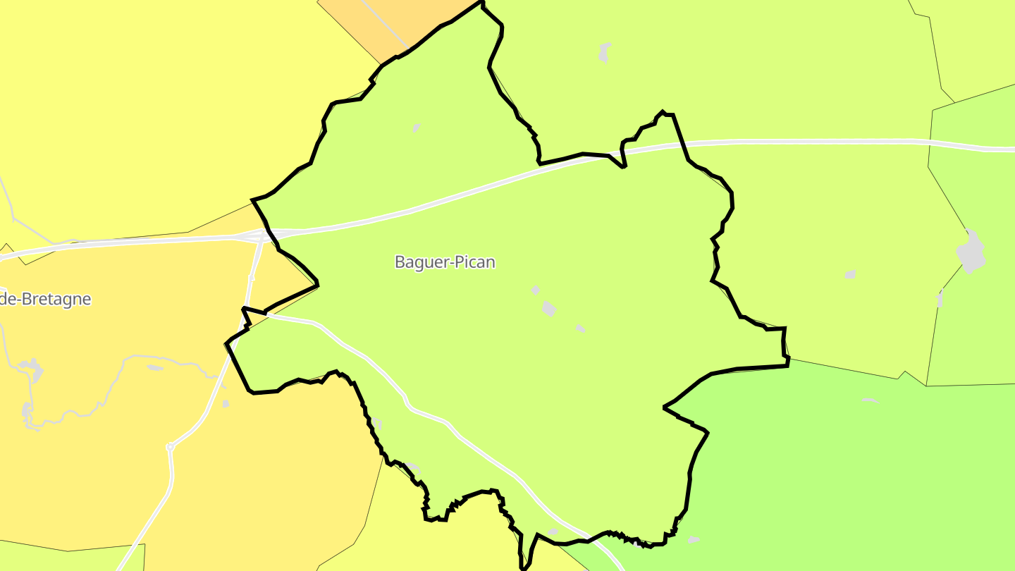 Carte des prix de l'immobilier Baguer-Pican