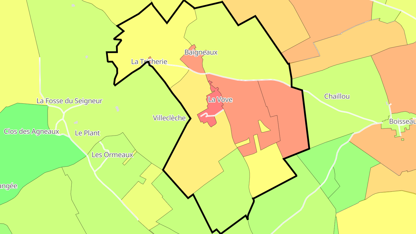 Carte des prix de l'immobilier Baigneaux