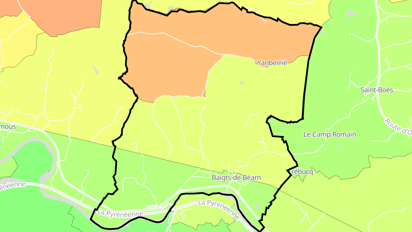 Carte des prix de l'immobilier Baigts-de-Béarn