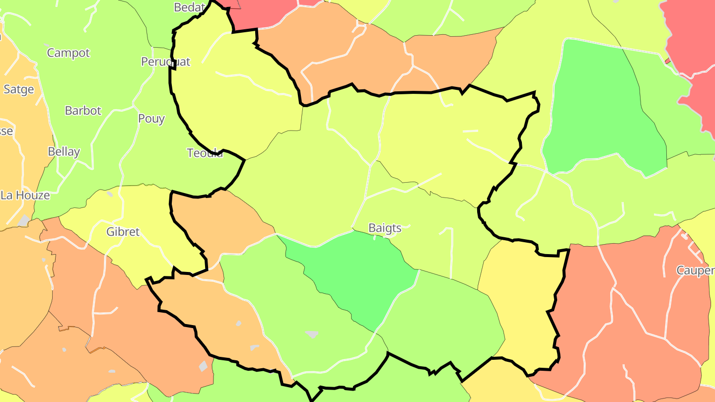 Carte des prix de l'immobilier Baigts