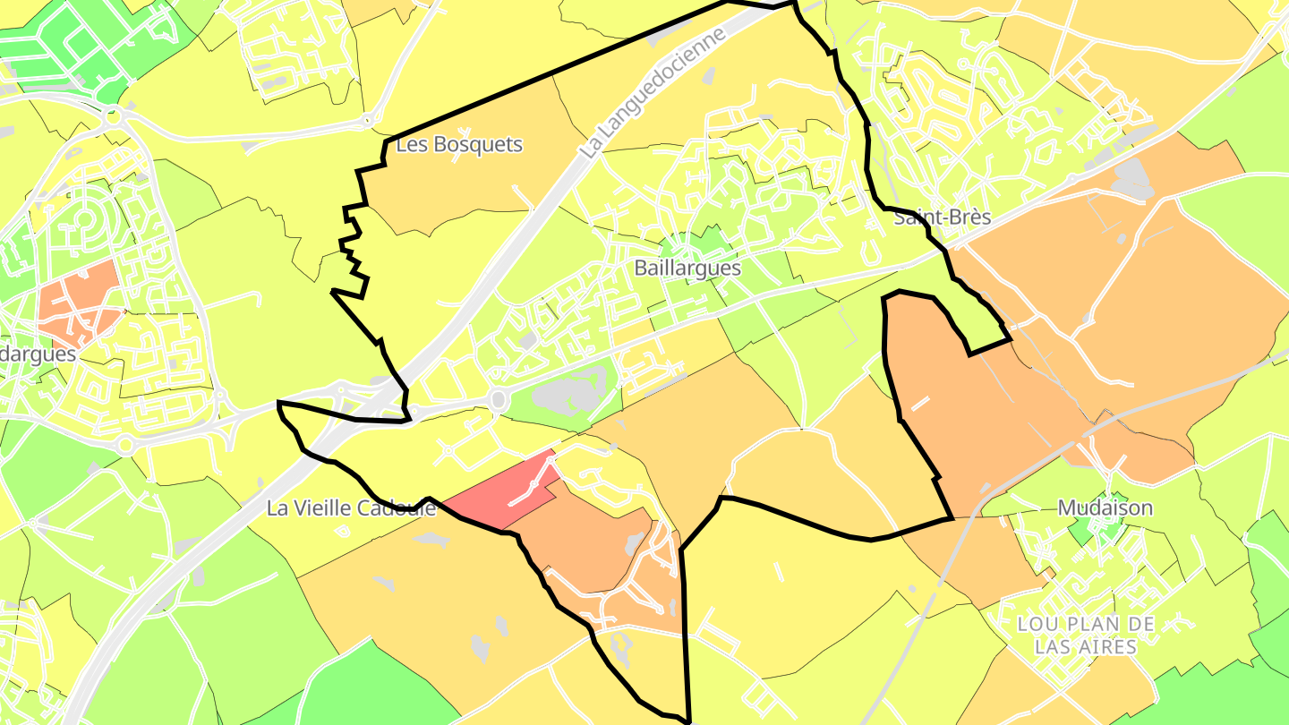 Carte des prix de l'immobilier Baillargues