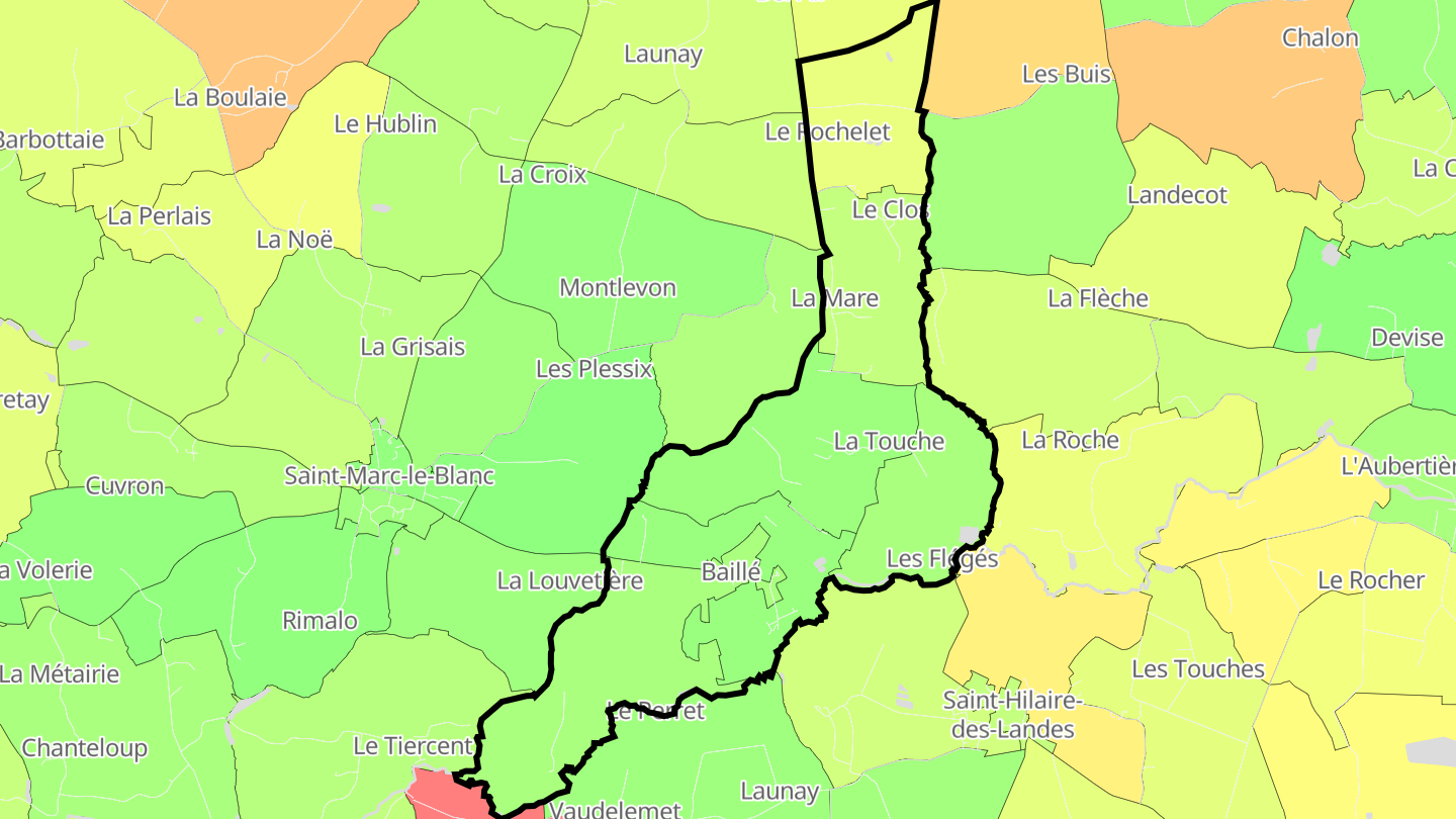 Carte des prix de l'immobilier Baillé