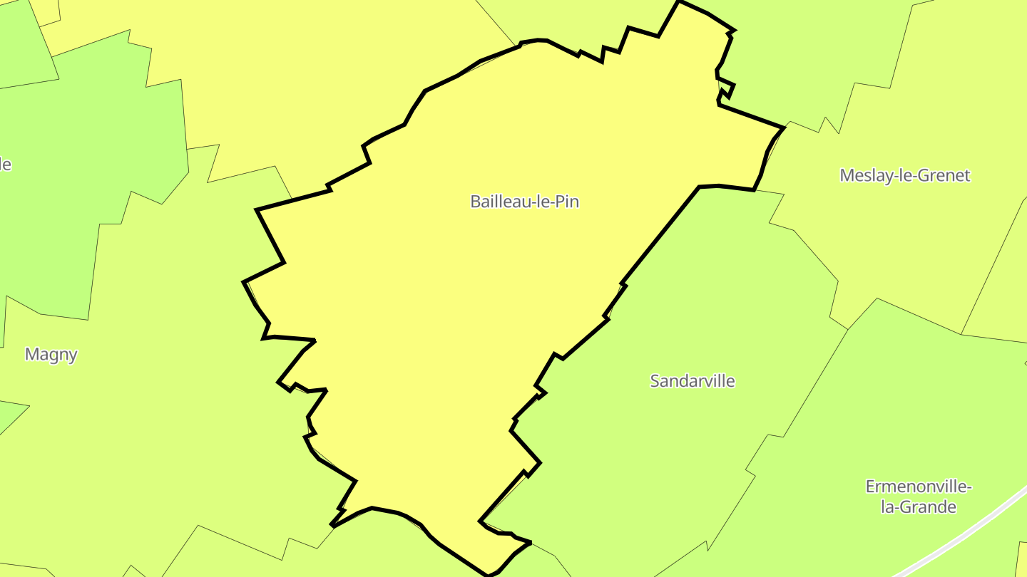 Carte des prix de l'immobilier Bailleau-le-Pin