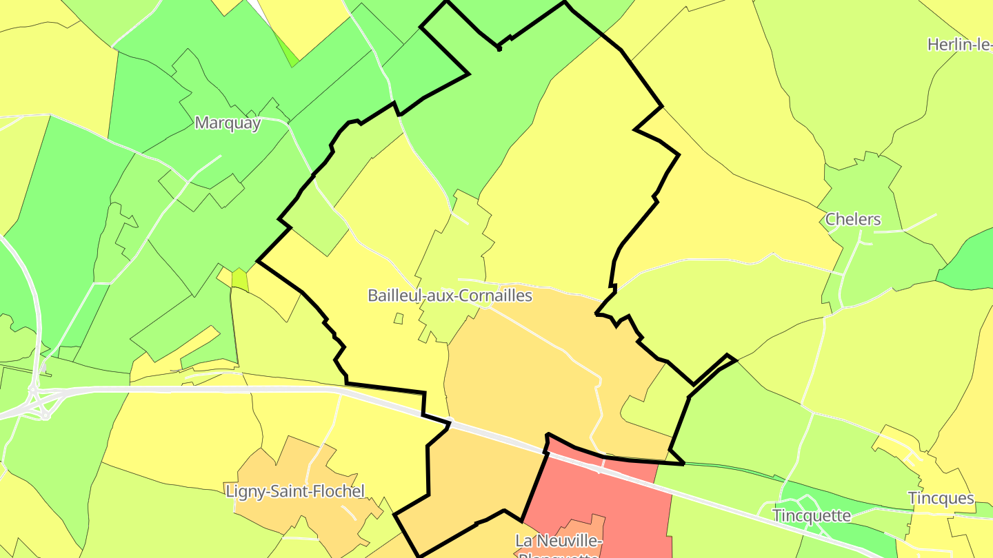 Carte des prix de l'immobilier Bailleul-aux-Cornailles