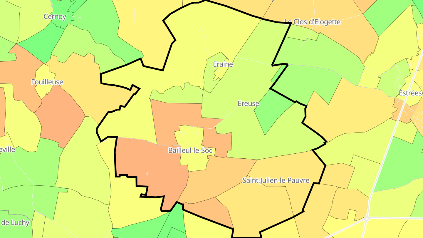 Carte des prix de l'immobilier Bailleul-le-Soc