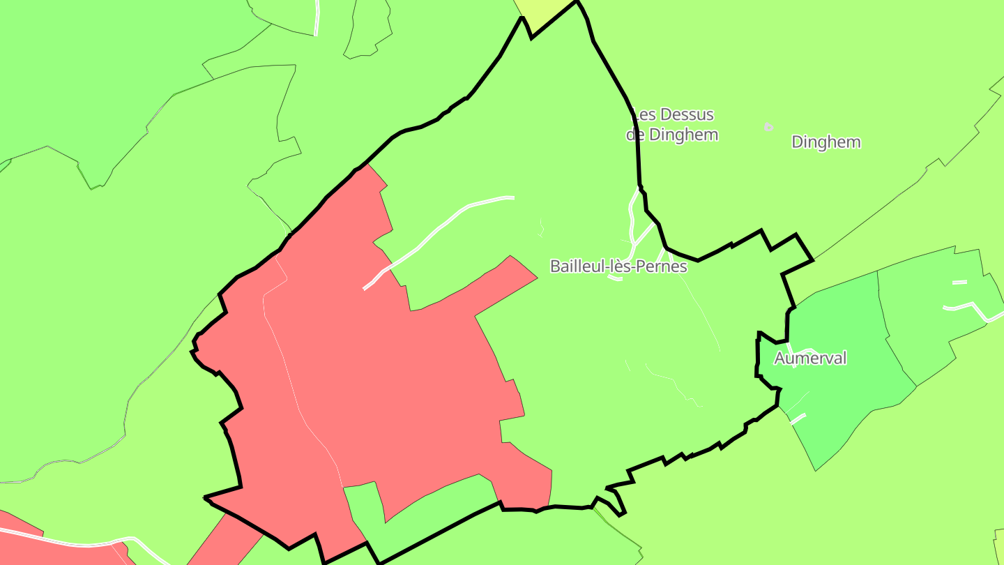 Carte des prix de l'immobilier Bailleul-lès-Pernes