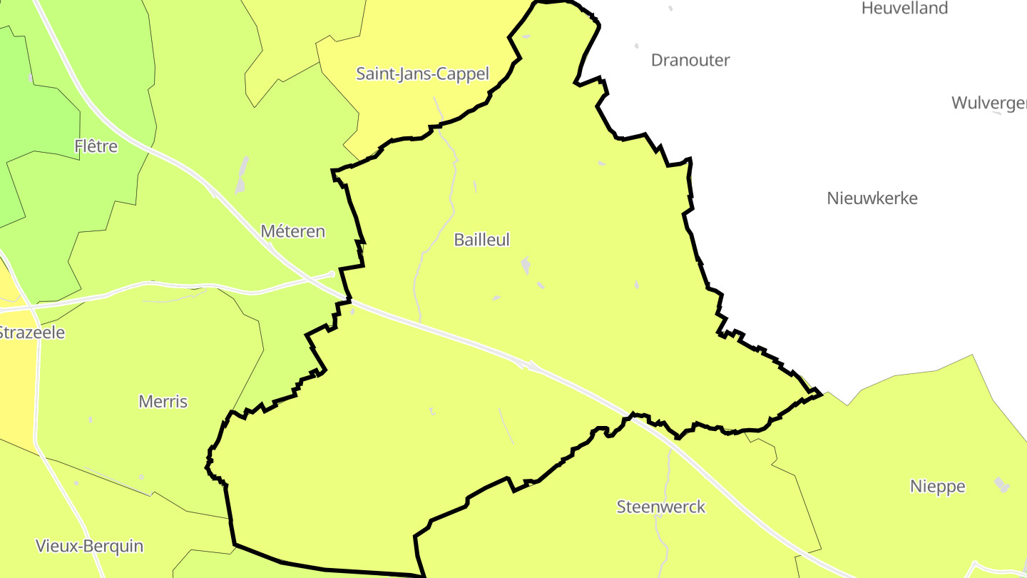 Carte des prix de l'immobilier Bailleul