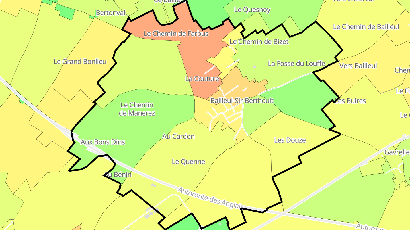 Carte des prix de l'immobilier Bailleul-Sir-Berthoult