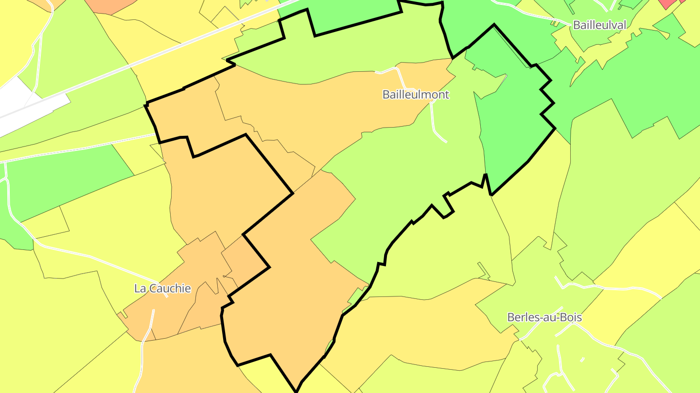 Carte des prix de l'immobilier Bailleulmont