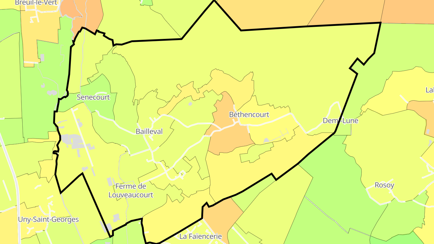 Carte des prix de l'immobilier Bailleval