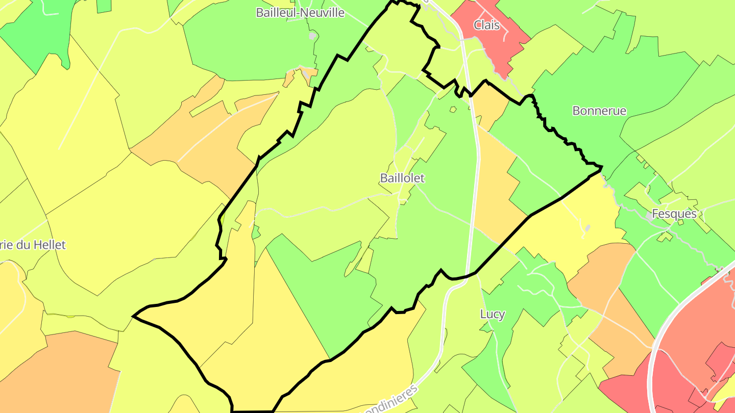Carte des prix de l'immobilier Baillolet