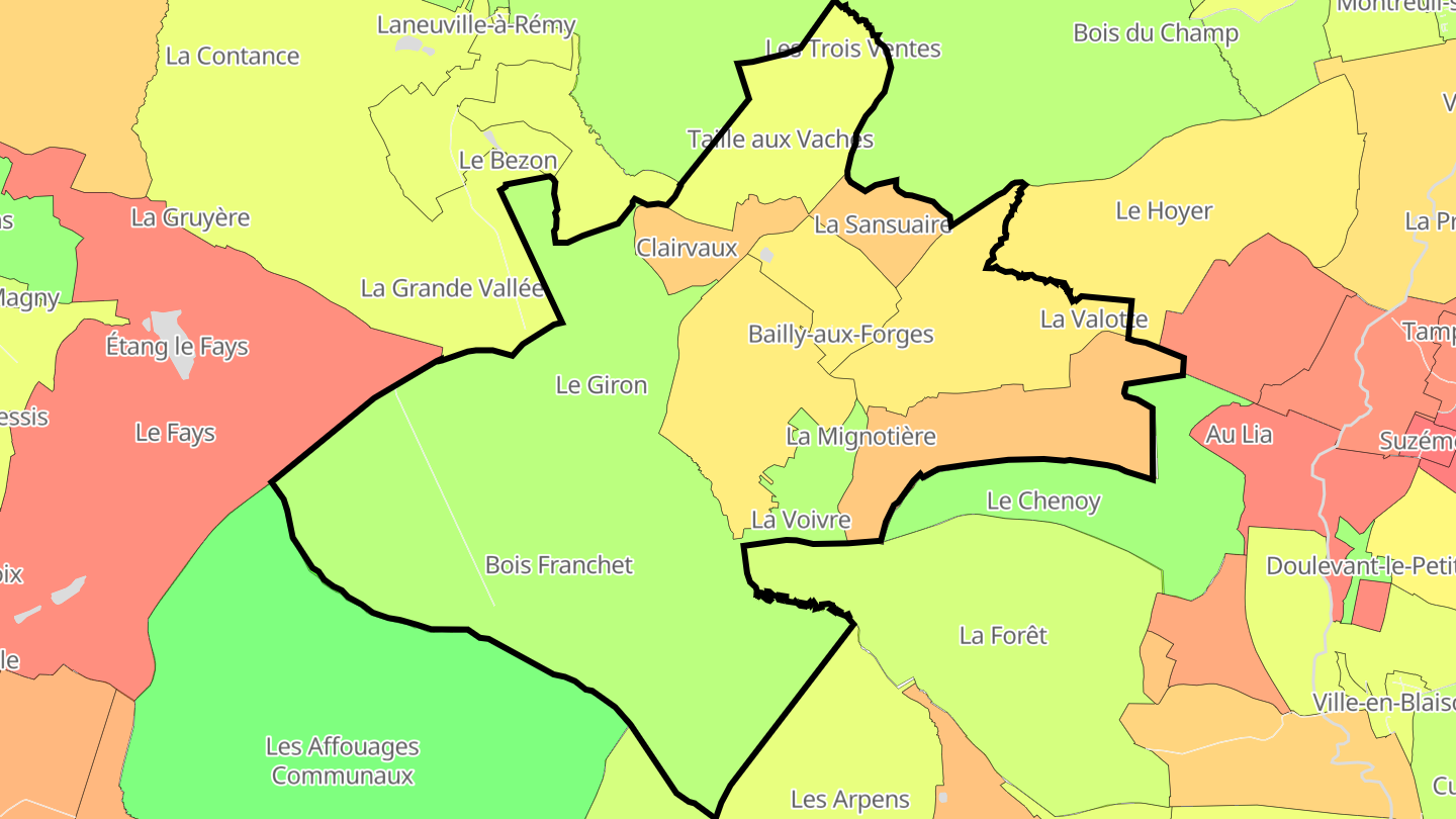 Carte des prix de l'immobilier Bailly-aux-Forges