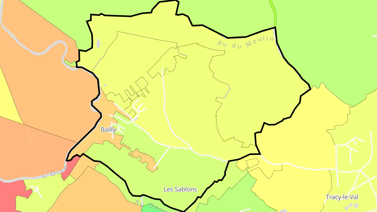 Carte des prix de l'immobilier Bailly
