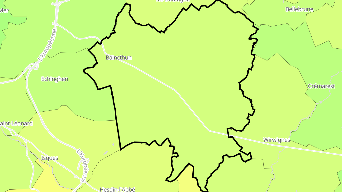 Carte des prix de l'immobilier Baincthun
