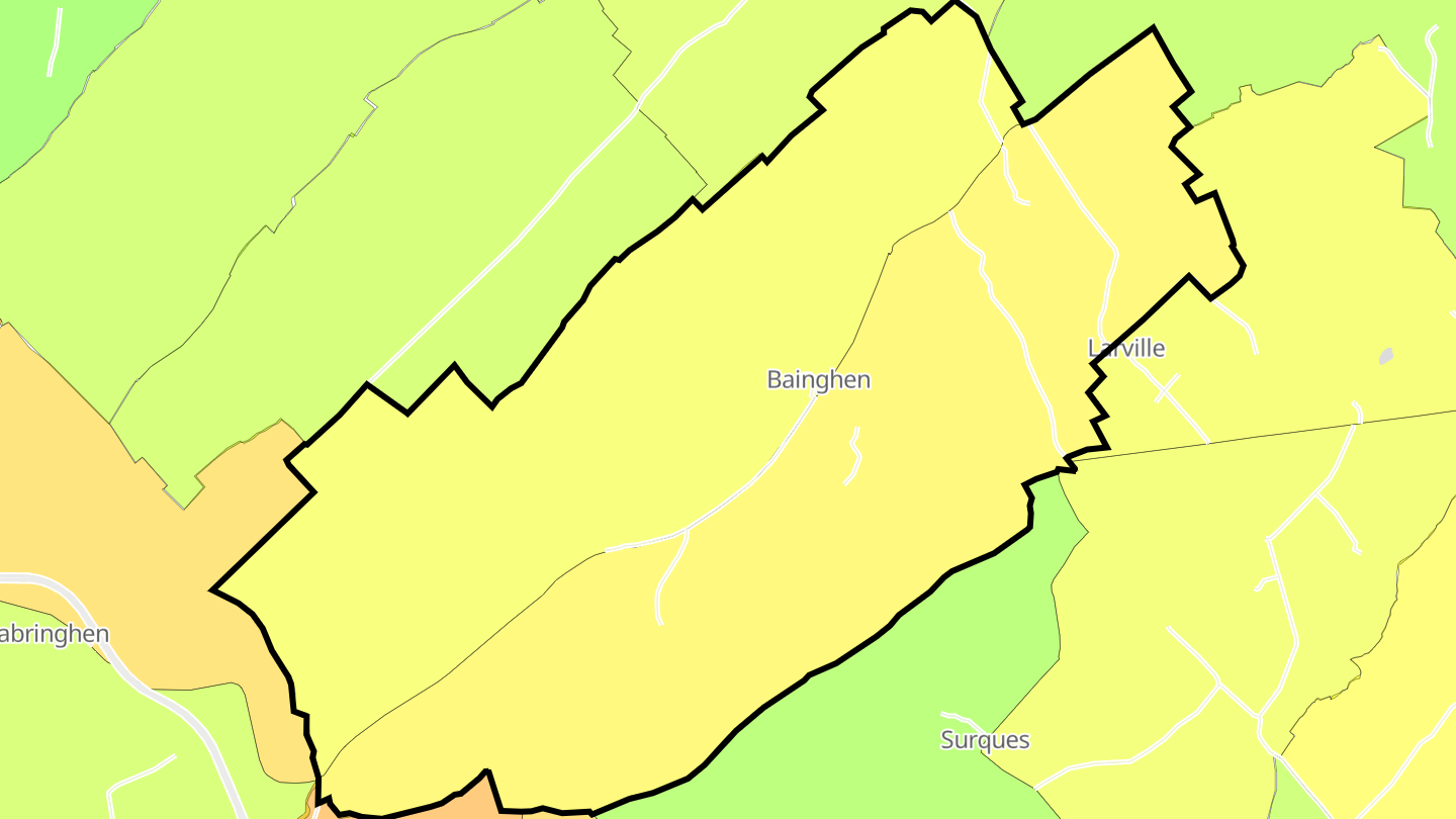 Carte des prix de l'immobilier Bainghen