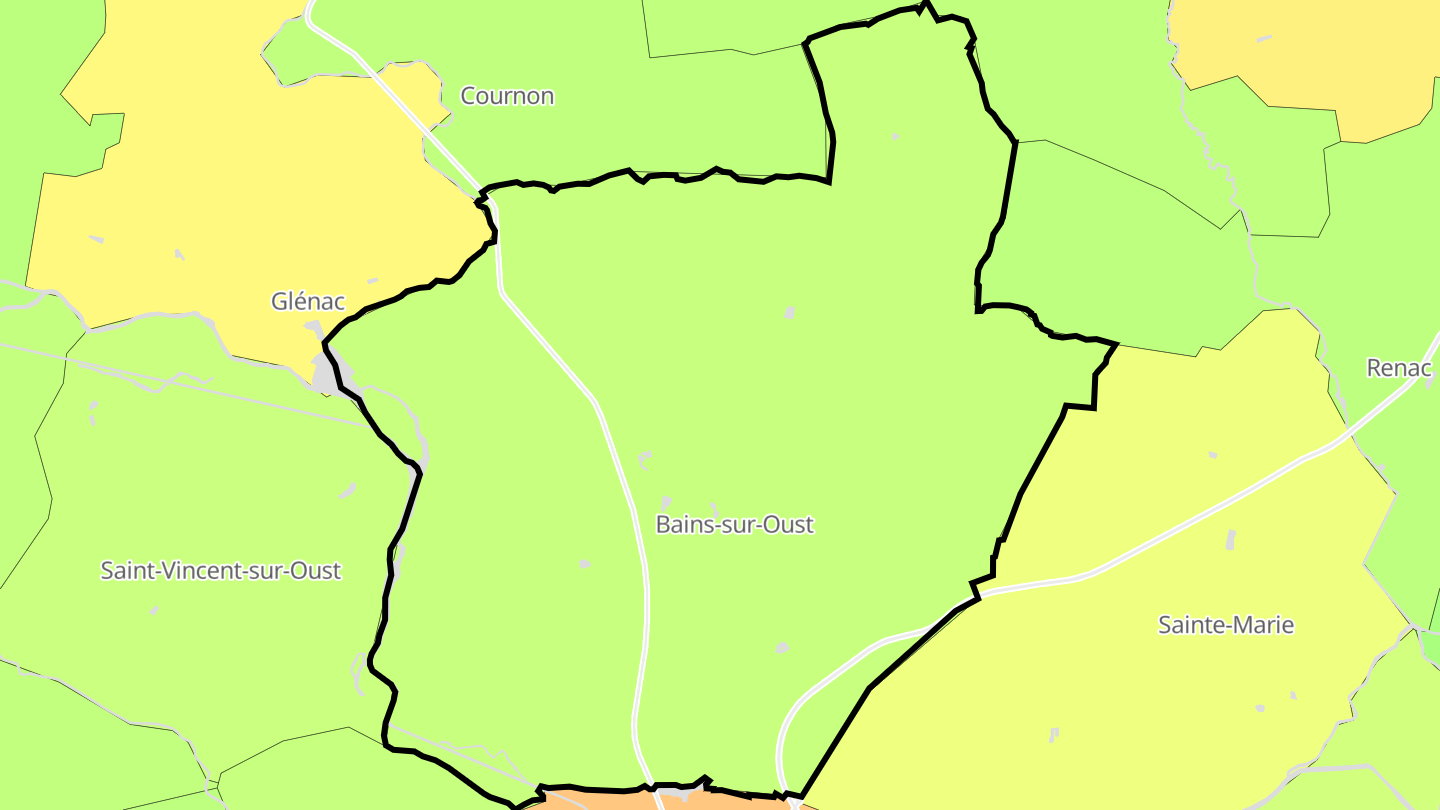 Carte des prix de l'immobilier Bains-sur-Oust