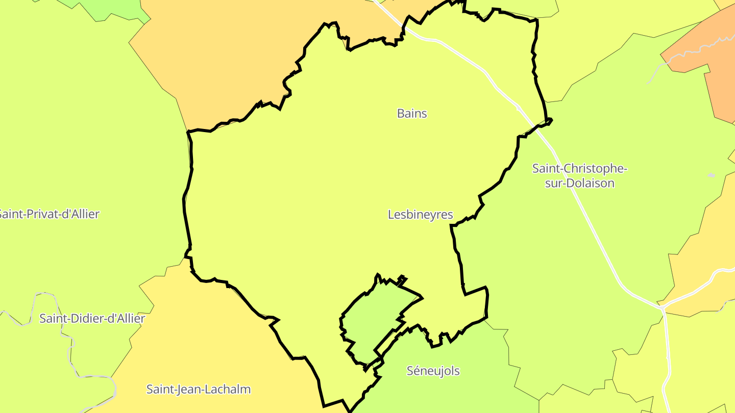 Carte des prix de l'immobilier Bains