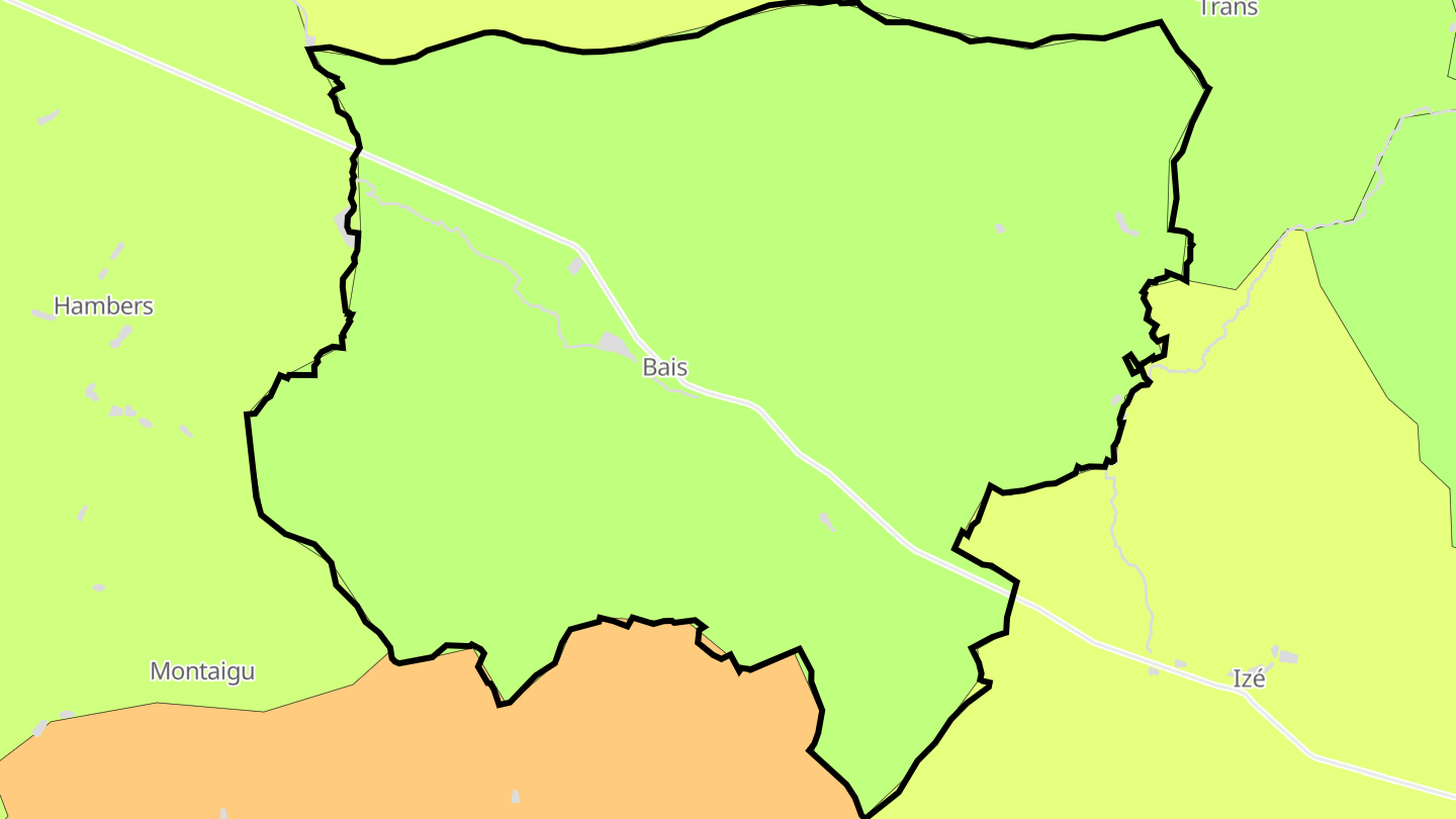 Carte des prix de l'immobilier Bais