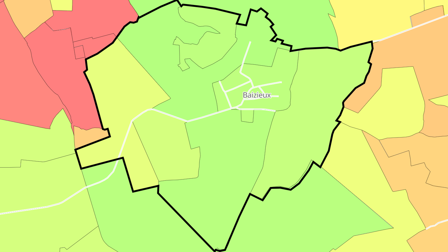 Carte des prix de l'immobilier Baizieux
