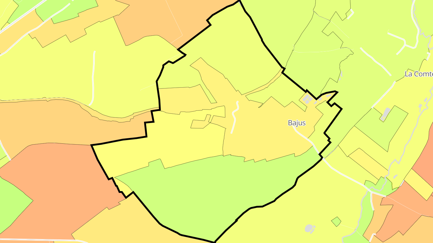 Carte des prix de l'immobilier Bajus