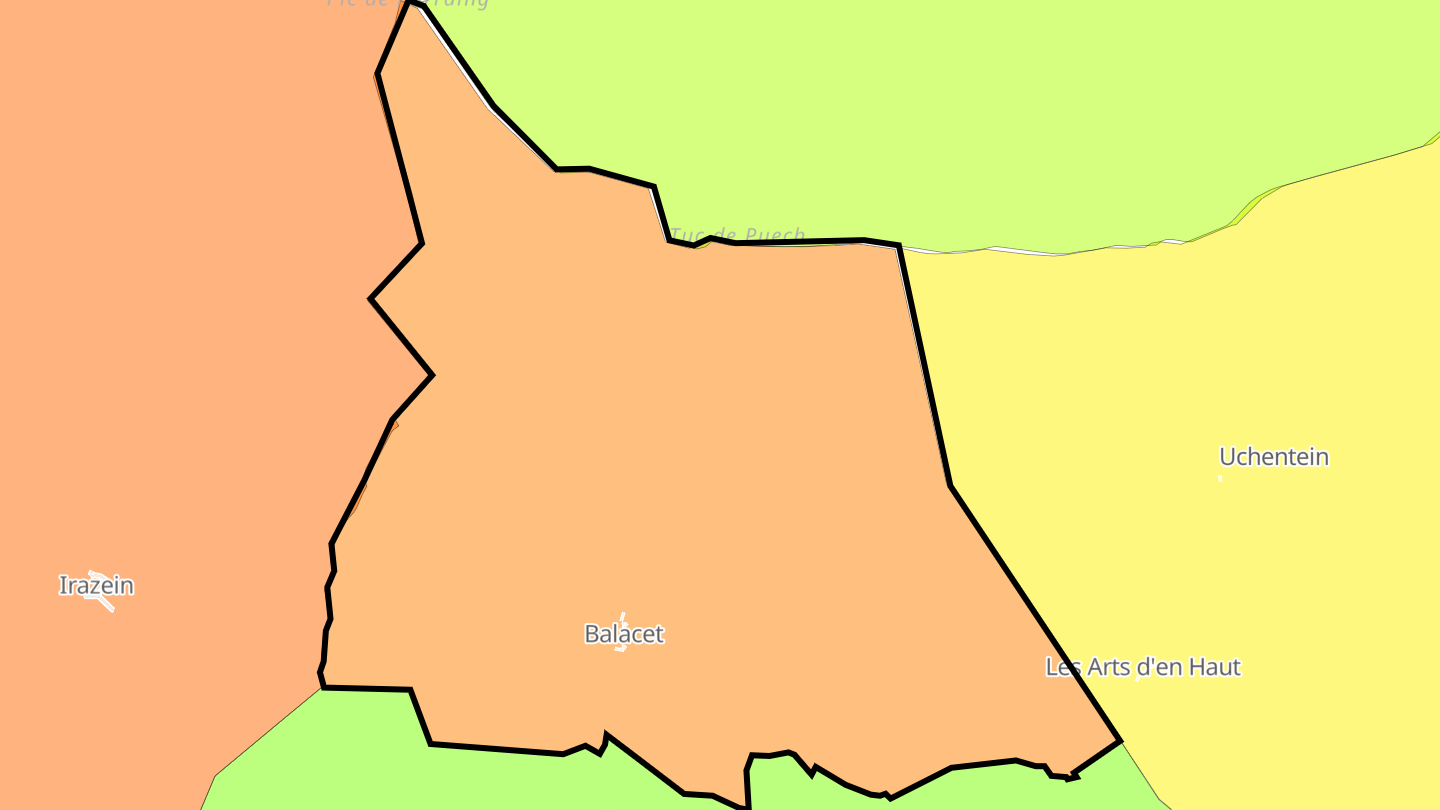 Carte des prix de l'immobilier Balacet