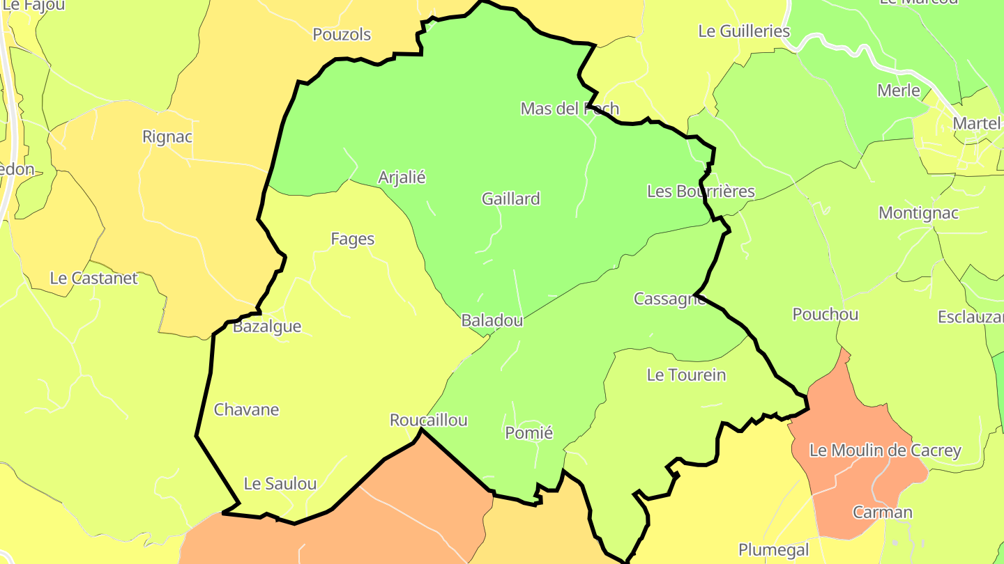 Carte des prix de l'immobilier Baladou