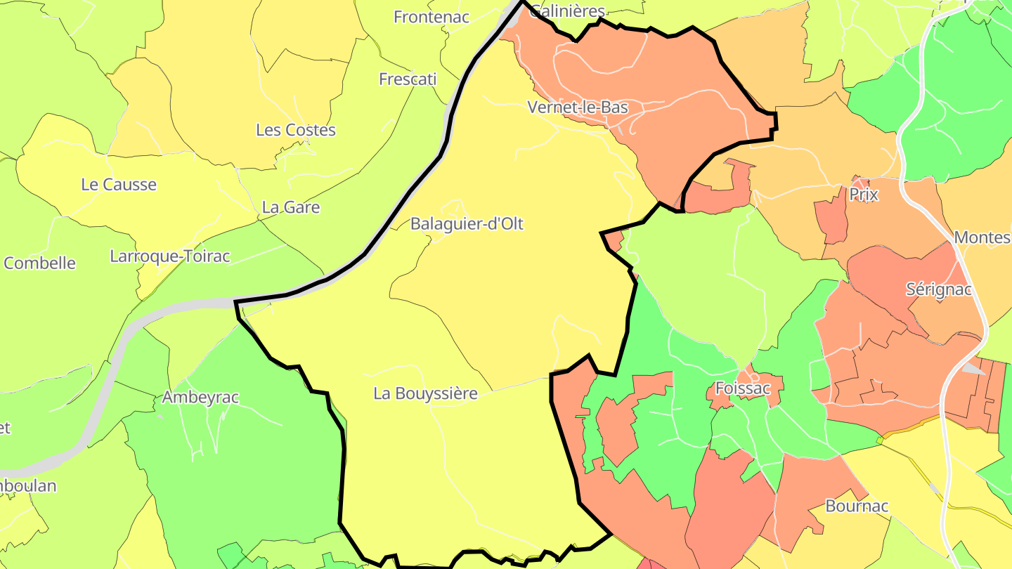 Carte des prix de l'immobilier Balaguier-d'Olt
