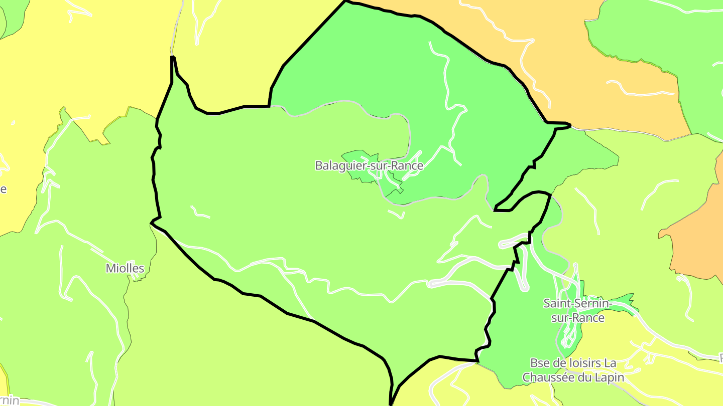 Carte des prix de l'immobilier Balaguier-sur-Rance
