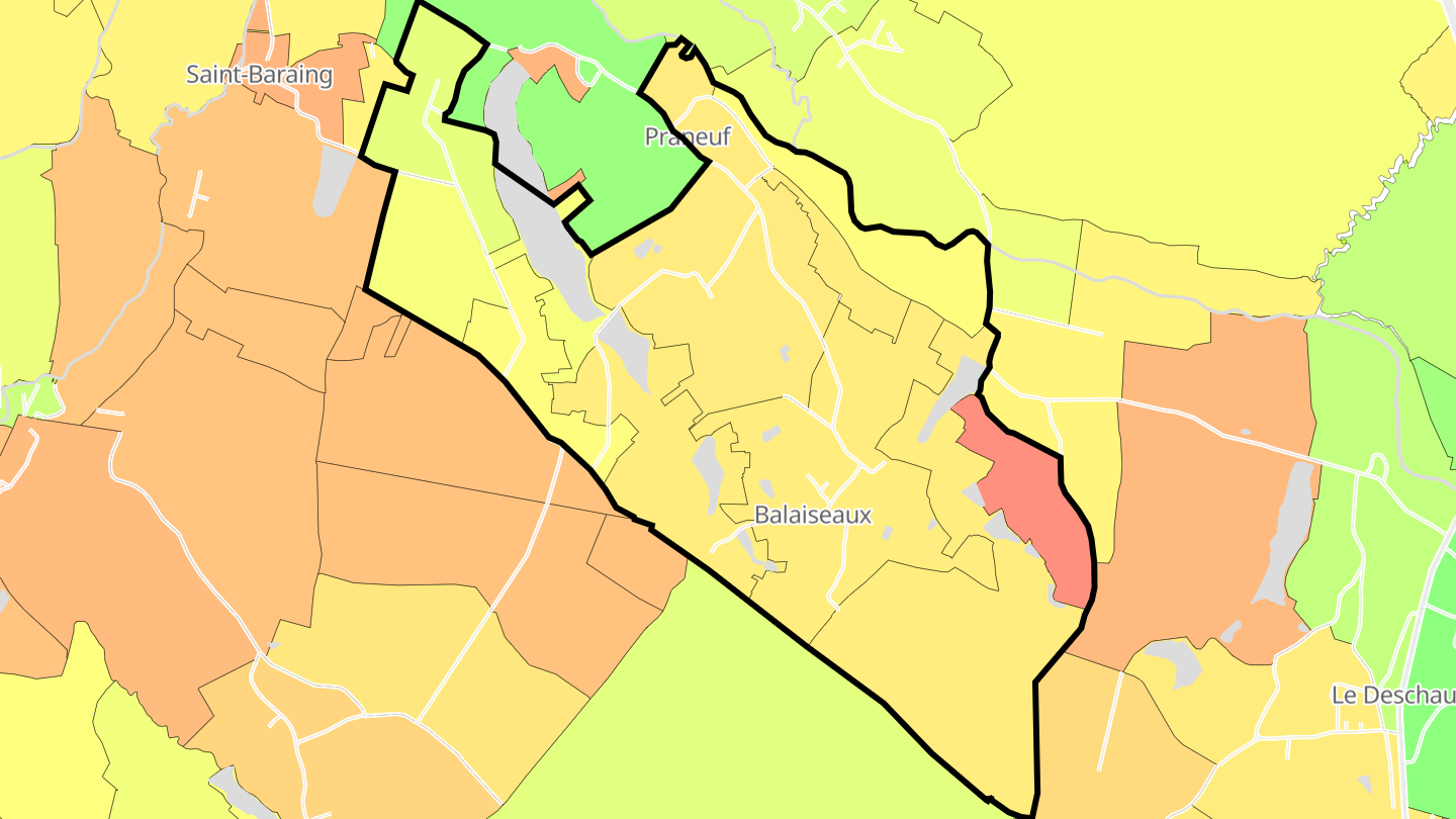 Carte des prix de l'immobilier Balaiseaux