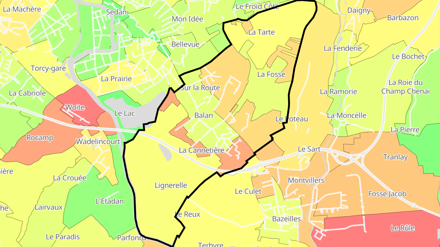 Carte des prix de l'immobilier Balan