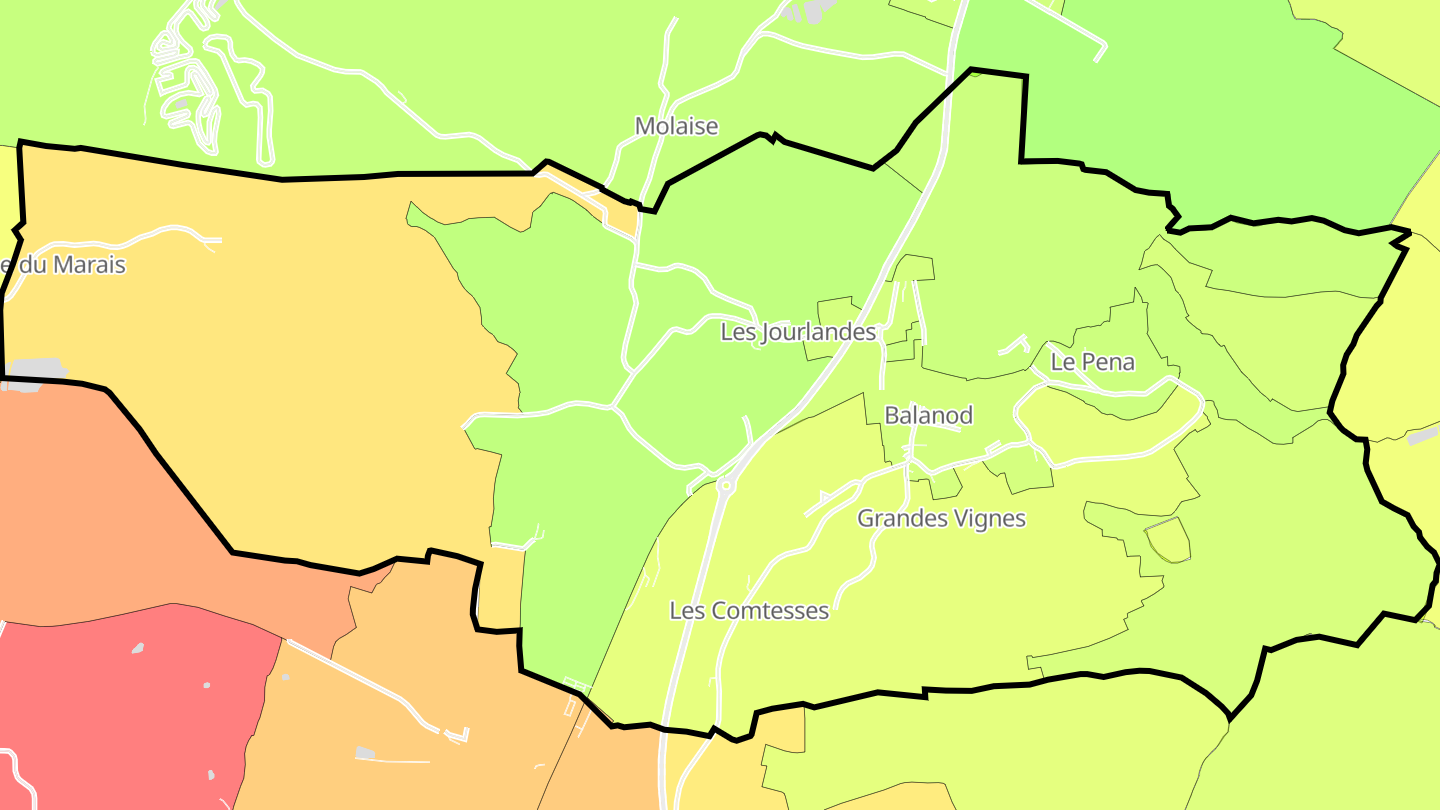 Carte des prix de l'immobilier Balanod