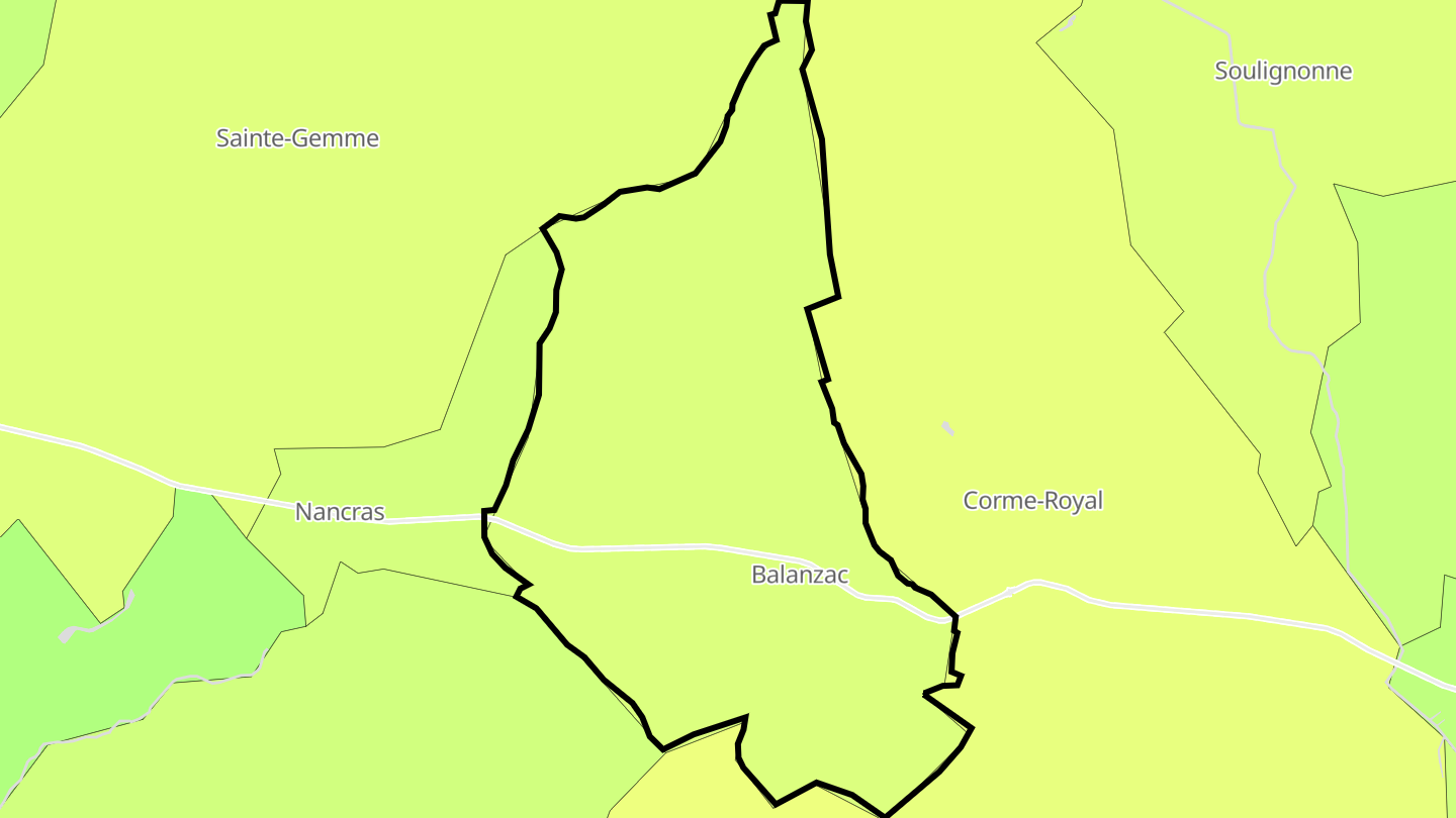 Carte des prix de l'immobilier Balanzac