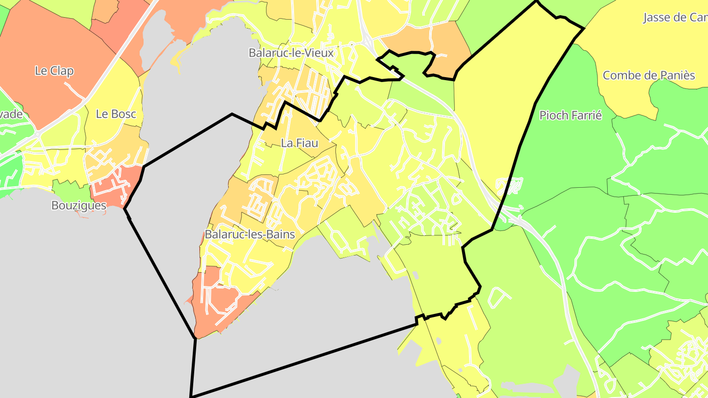 Carte des prix de l'immobilier Balaruc-les-Bains