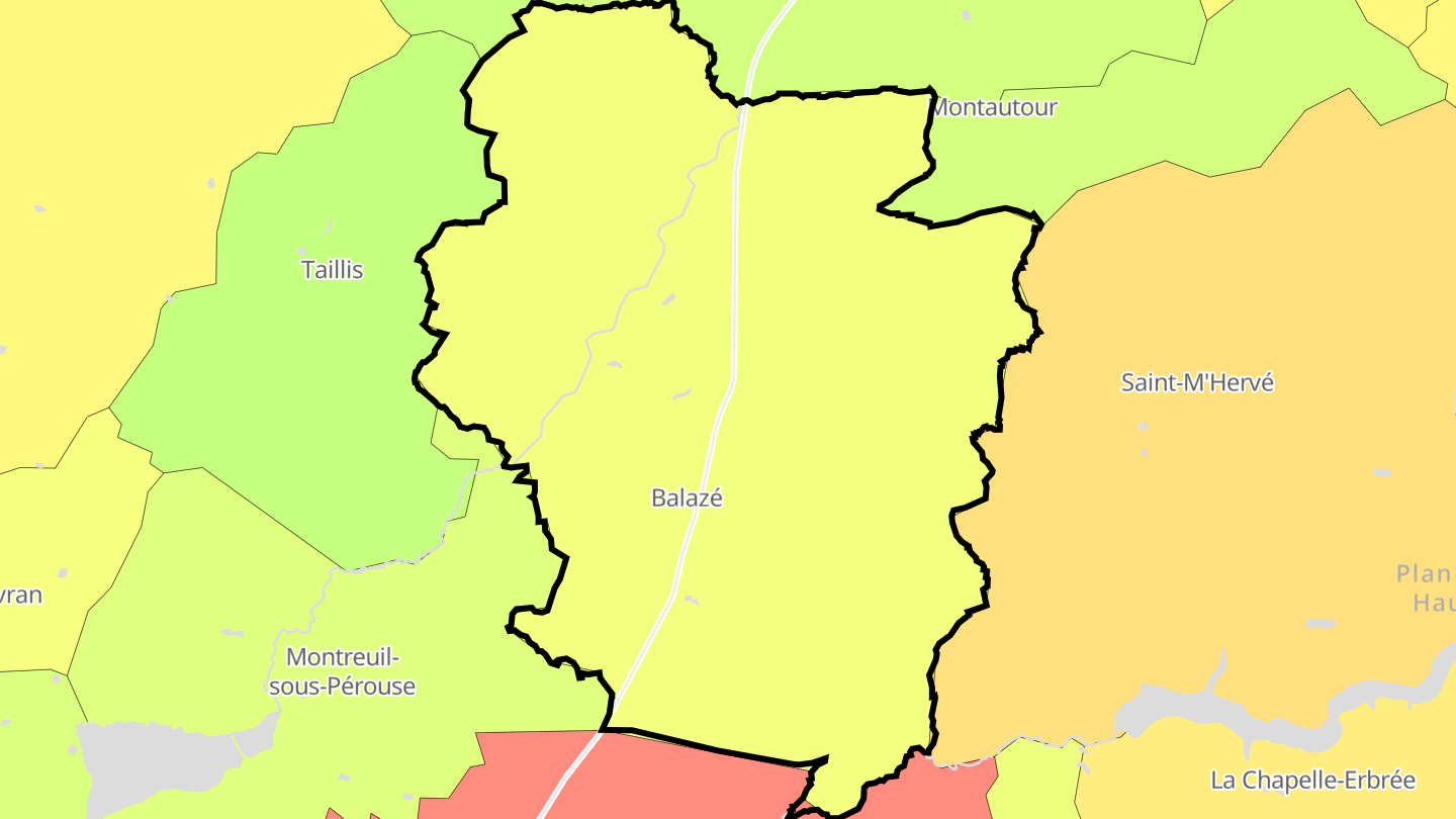 Carte des prix de l'immobilier Balazé