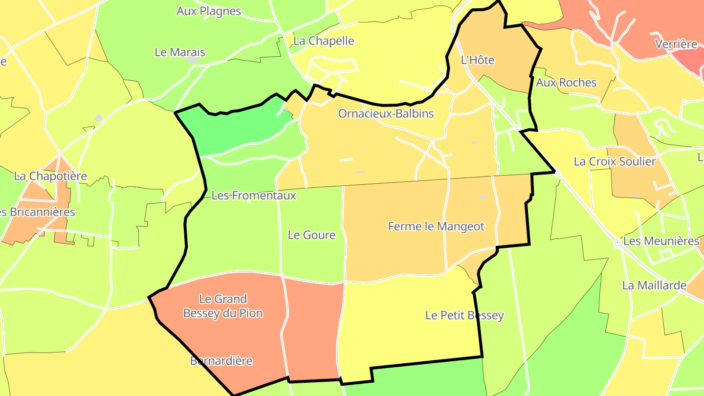 Carte des prix de l'immobilier Balbins