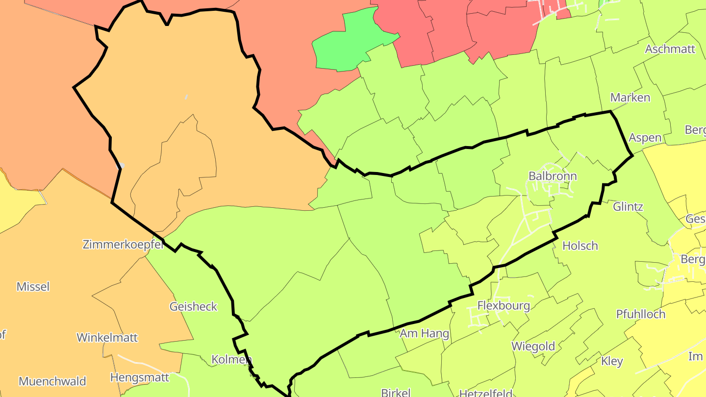 Carte des prix de l'immobilier Balbronn