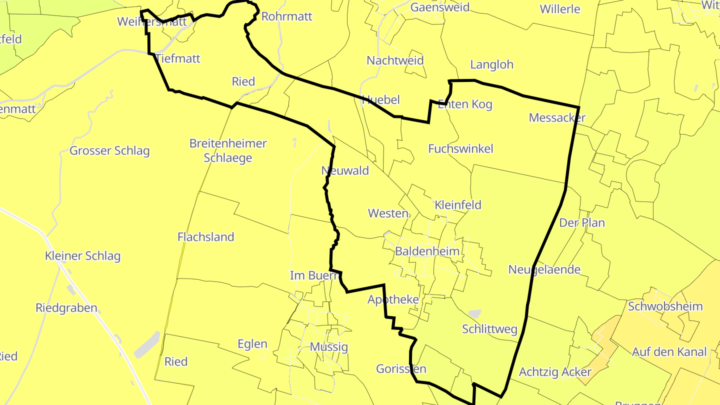 Carte des prix de l'immobilier Baldenheim