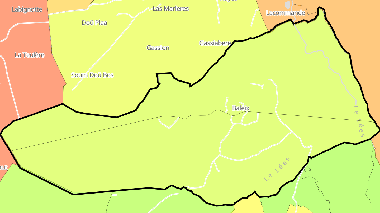 Carte des prix de l'immobilier Baleix