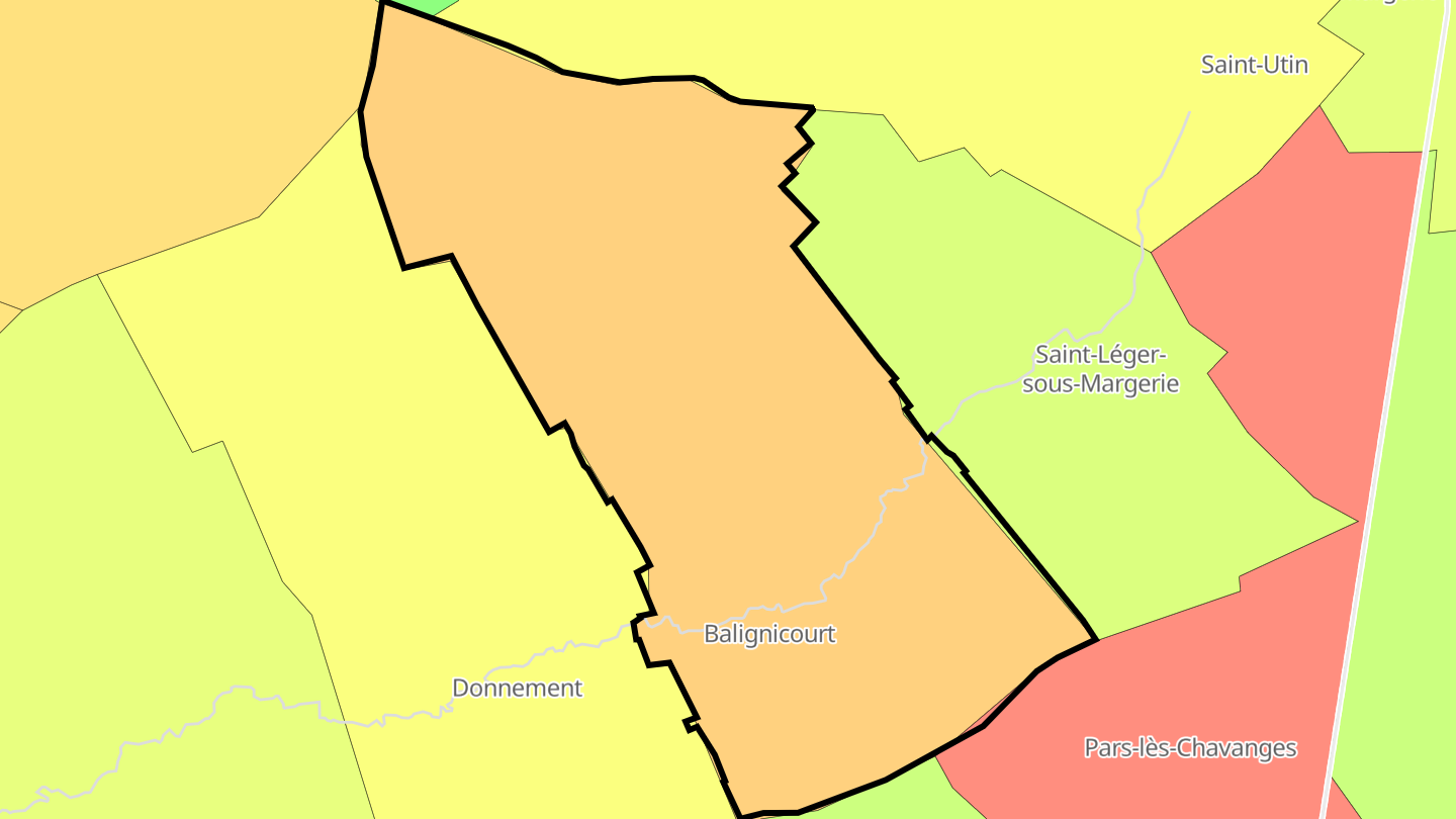 Carte des prix de l'immobilier Balignicourt