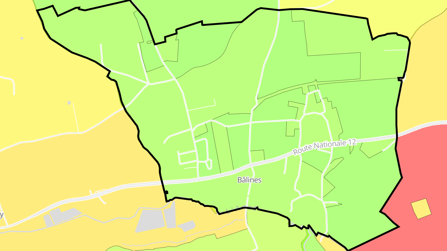 Carte des prix de l'immobilier Bâlines