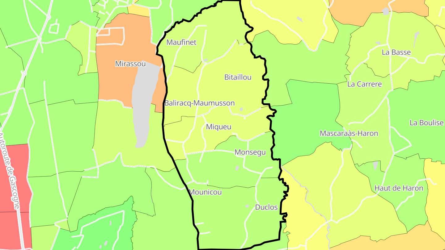 Carte des prix de l'immobilier Baliracq-Maumusson