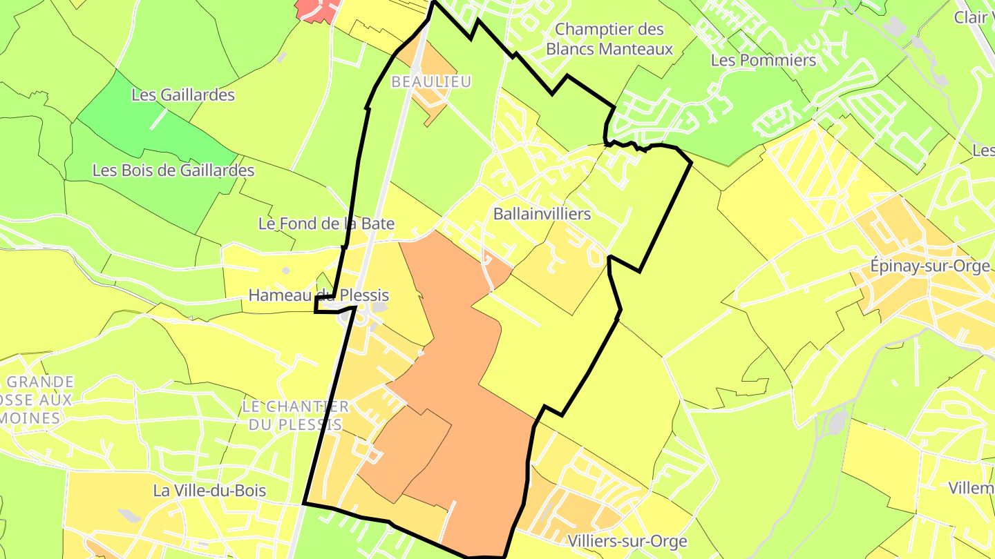 Carte des prix de l'immobilier Ballainvilliers