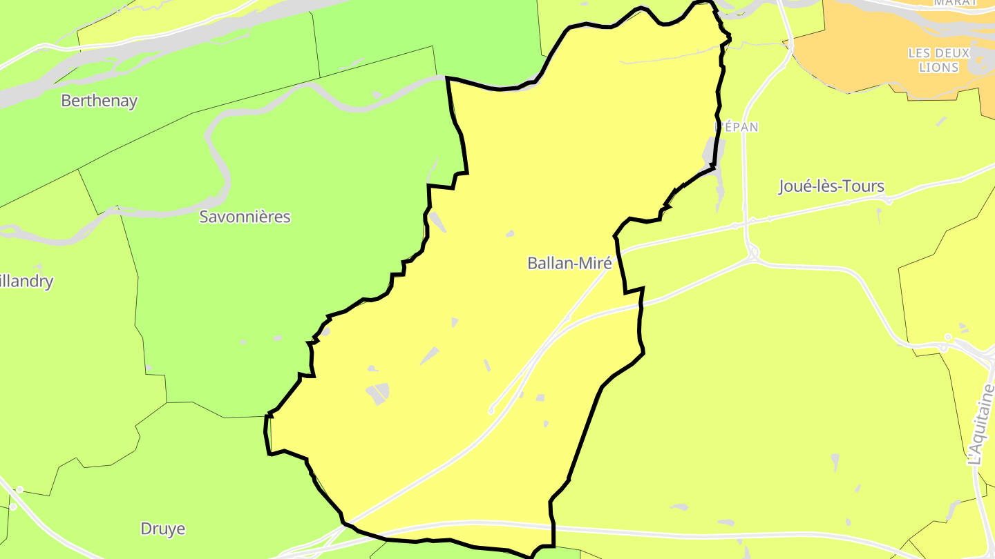 Carte des prix de l'immobilier Ballan-Miré
