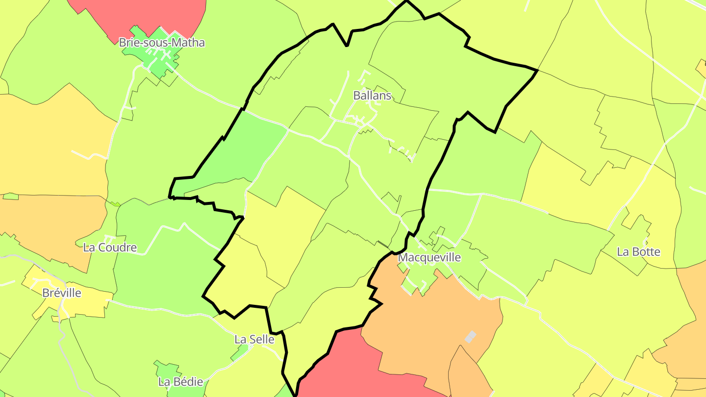 Carte des prix de l'immobilier Ballans